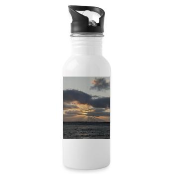 Sunset Rays Over Ocean - 20 oz Water Bottle - white - Right