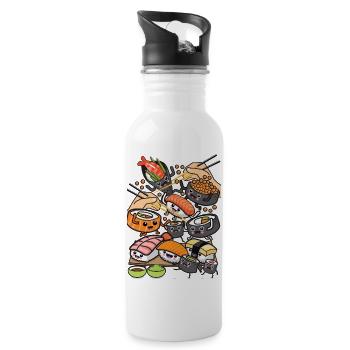 Kawaii Sushi Parade - 20 oz Water Bottle - white - Right