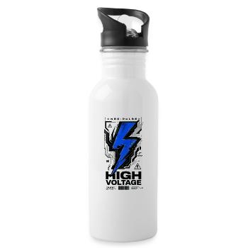 Blue Bolt Circuit High Voltage - 20 oz Water Bottle - white - Right