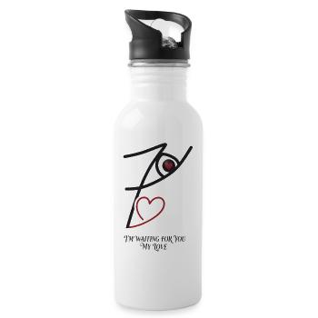 Waiting for You My Love - 20 oz Water Bottle - white - Right