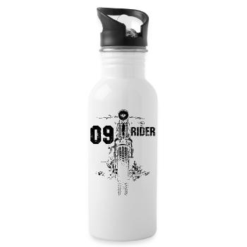 09 Rider Vintage Motorcycle Illustration - 20 oz Water Bottle - white - Right