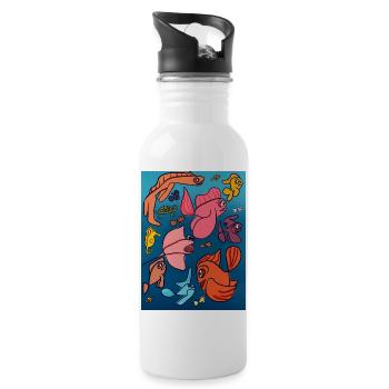 Vivid Ocean Friends Parade - 20 oz Water Bottle - white - Right
