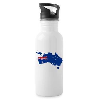 Australian Wildlife Silhouette Map - 20 oz Water Bottle - white - Right