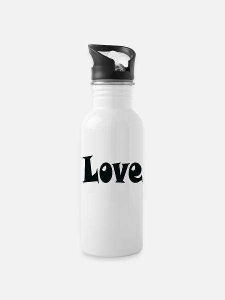 Love travel - 20 oz Water Bottle - white