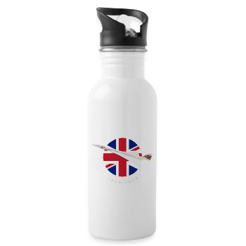 Concorde over Union Flag Retro - 20 oz Water Bottle - white - Right