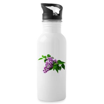 Lilacs and Leaves - 20 oz Water Bottle - white - Right