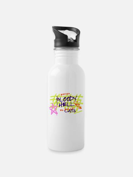 XL Bully Cat Hairless Breed - 20 oz Water Bottle - white