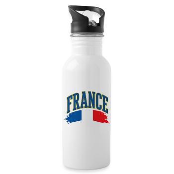 France Varsity Flag World Cup Soccer - 20 oz Water Bottle - white - Right