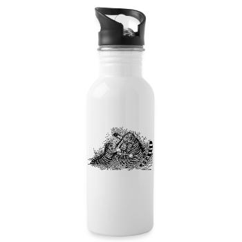 Fighting tigers - 20 oz Water Bottle - white - Right