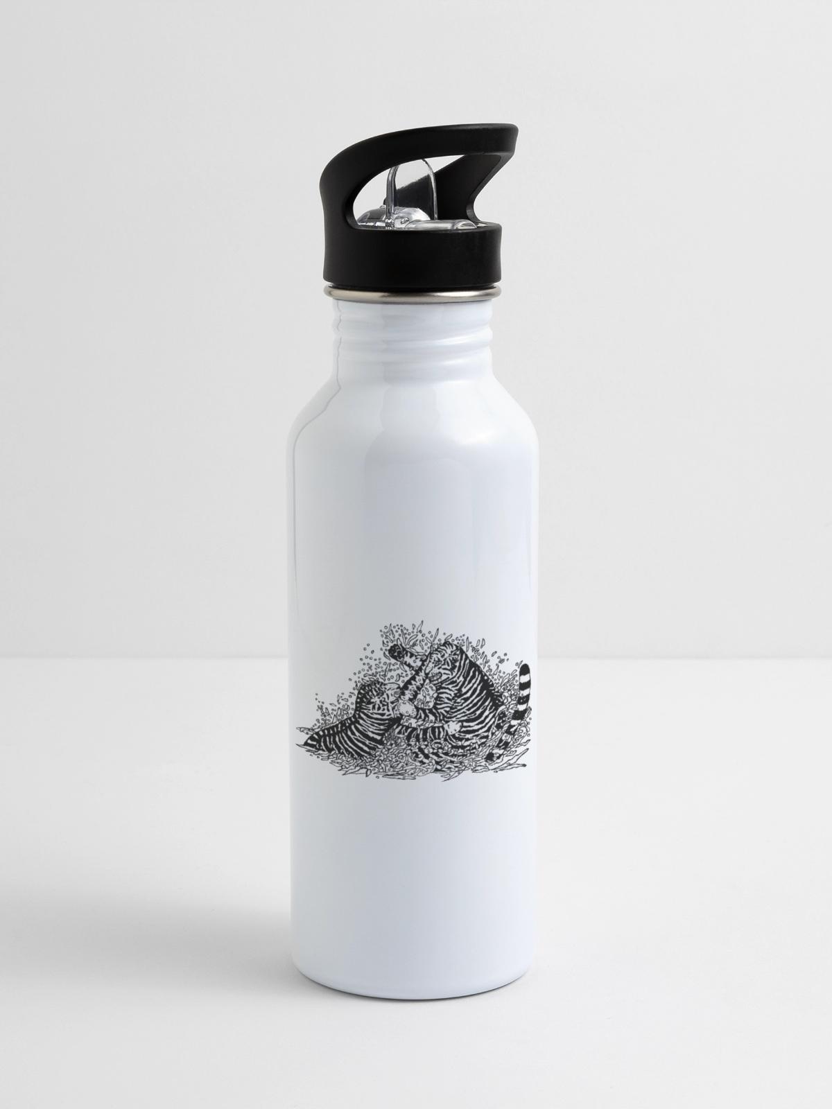 Fighting tigers - 20 oz Water Bottle - white - Right