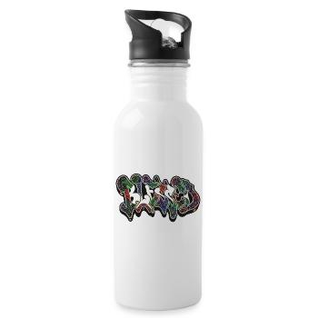 BLESSED GRAFFITI DESIGN - 20 oz Water Bottle - white - Right