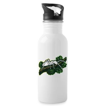 White Ant On Pine Branch Nature Illustration - 20 oz Water Bottle - white - Right