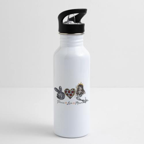 Peace, Love, & Mermaid - 20 oz Water Bottle