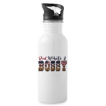 Red, White and Bossy - 20 oz Water Bottle - white - Right