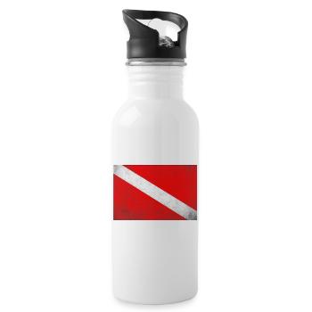 American Diver Down Flag SCUBA - 20 oz Water Bottle - white - Right