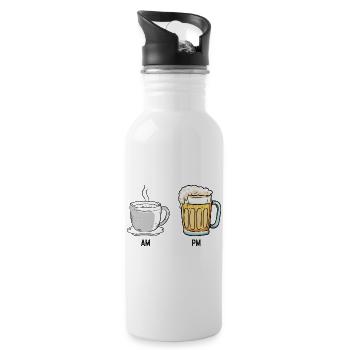 Tea Cup and Beer Mug Duo Illustration - 20 oz Water Bottle - white - Right