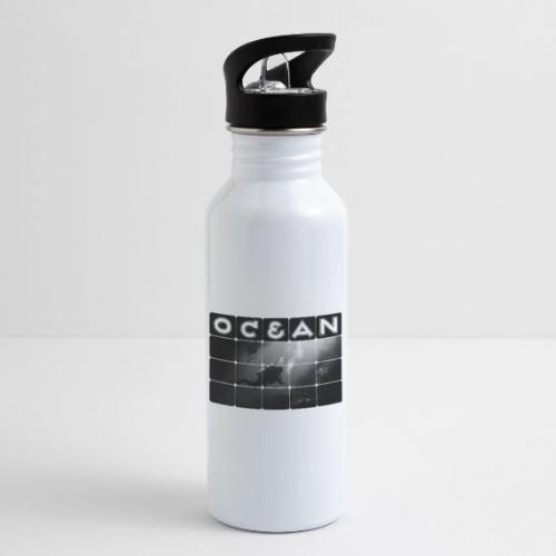 Ocean: Monochrome descent of a scuba diver - 20 oz Water Bottle