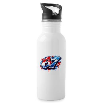 Graffiti 67 in Red White Blue - 20 oz Water Bottle - white - Right