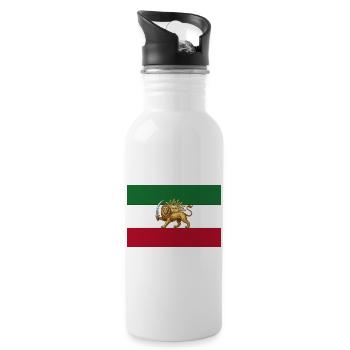 Lion and Sun Iran Flag (Shir o Khorshid) design #2 - 20 oz Water Bottle - white - Right