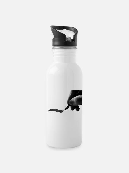 Ink Ribbon Brush Stroke - 20 oz Water Bottle - white