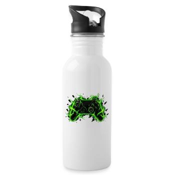 Neon Lightning Controller Glow - 20 oz Water Bottle - white - Right