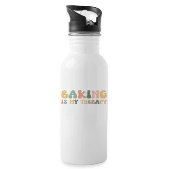 Baking Is My Therapy For Her Foodie - 20 oz Water Bottle - white - Right