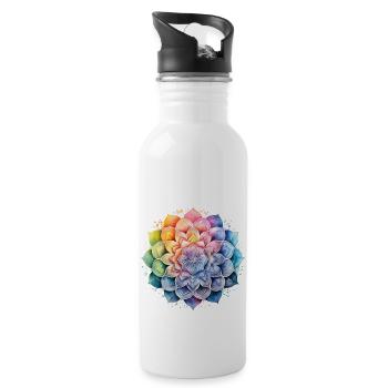 Vibrant Mandala Bliss - 20 oz Water Bottle - white - Right