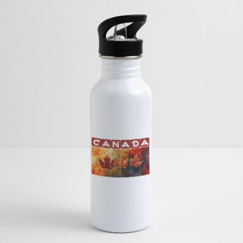 Painted Canada Leaves - 20 oz Water Bottle