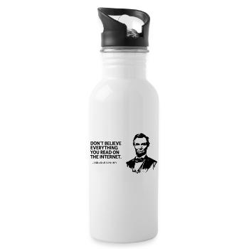Noir Line Portrait: Rugged Male - 20 oz Water Bottle - white - Right