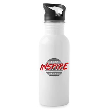Inspire the Others: Bold Red Script on Gray Circle - 20 oz Water Bottle - white - Right