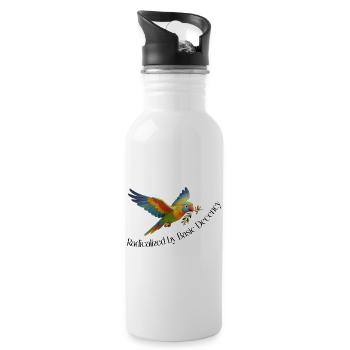 RADICALIZED BY BASIC DECENCY - 20 oz Water Bottle - white - Right