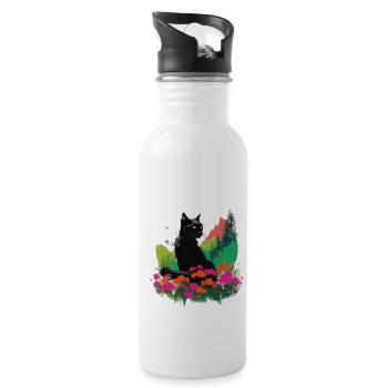 Cat Spring And Nature - 20 oz Water Bottle - white - Right