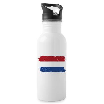 Red White Blue Brush Flag - 20 oz Water Bottle - white - Right