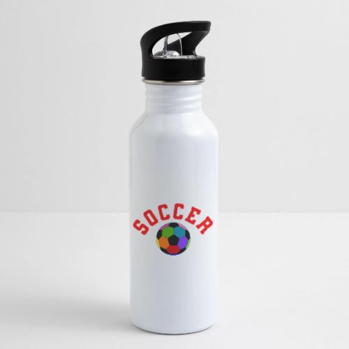 Soccer: Colorful Kick - 20 oz Water Bottle