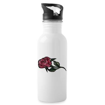 Crimson Rose on Noir - 20 oz Water Bottle - white - Right