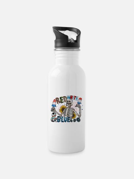 Red White And Blue - 20 oz Water Bottle - white