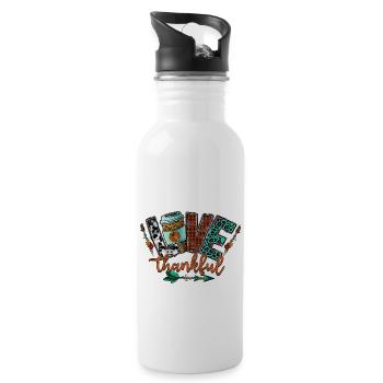 Love Thankful - 20 oz Water Bottle - white - Right