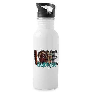 Love Thankful - 20 oz Water Bottle - white - Right