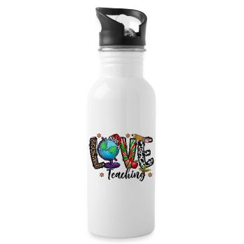 Love Teaching - 20 oz Water Bottle - white - Right