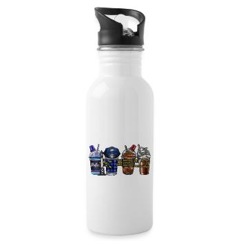 Police Coffee - 20 oz Water Bottle - white - Right