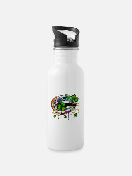 St Patricks Day Lips - 20 oz Water Bottle - white