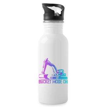 Excavator operator Bucket mode on 1 - 20 oz Water Bottle - white - Right