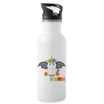 Baticorn Girls Halloween Unicorn Bat - 20 oz Water Bottle - white - Right