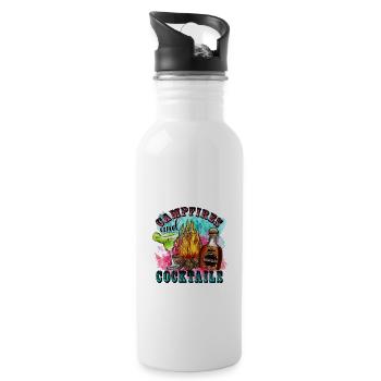 Campfires And Cocktails - 20 oz Water Bottle - white - Right