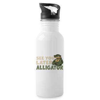 See You Later Alligator Funny Alligator Crocodile - 20 oz Water Bottle - white - Right