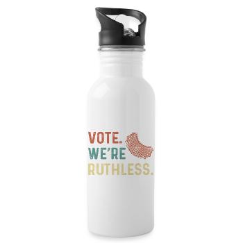 Vote We re Ruthless Women s Rights Feminism Rbg - 20 oz Water Bottle - white - Right