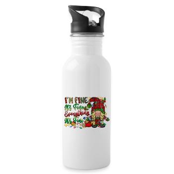 Im Fine Its Fine Everything Its Fine - 20 oz Water Bottle - white - Right