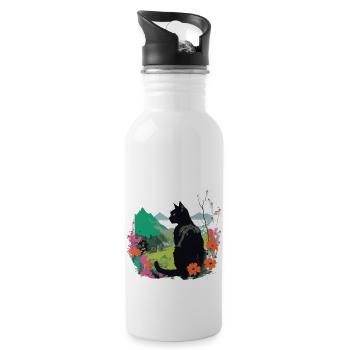 Cat Spring And Nature - 20 oz Water Bottle - white - Right