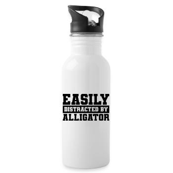 Easily Distracted By Alligators - 20 oz Water Bottle - white - Right