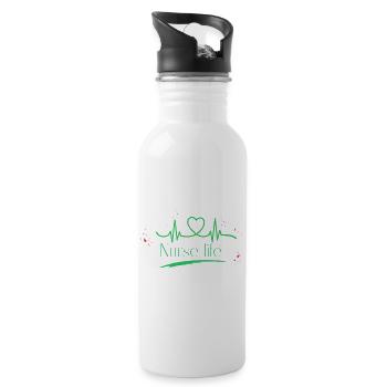 T-shirt Logo Heartbeat Nurse Life - Bouteille d'eau - blanc - Droite
